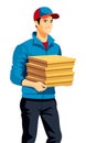 delivery man courier flat vector illustration Royalty Free Stock Photo