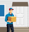 delivery man courier flat vector illustration Royalty Free Stock Photo