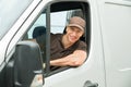 Delivery Man Driving Van Royalty Free Stock Photo