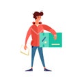 Delivery Man Flat Illustration Royalty Free Stock Photo