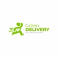 Eco delivery logo template. Sustainable delivery. Eco-friendly services logotype.