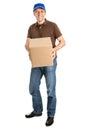 Delivery man holding package box Royalty Free Stock Photo