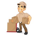 Delivery man holding package