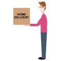 Delivery man holding a box