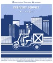 Delivery man on motorcycle
