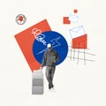 Delivery man at post office with boxes. New projects, ideas, business process. Concept of teamwork, business, analytics Royalty Free Stock Photo