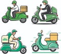 delivery man with scoopy Royalty Free Stock Photo