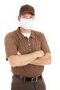 Delivery Man Wearing Flu Mask Royalty Free Stock Photo