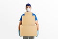Delivery of many and large parcels to door Royalty Free Stock Photo