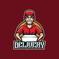 Delivery mascot logo design vector with modern illustration concept style for badge, emblem and t shirt printing. Express delivery