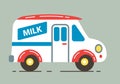 Delivery milk truck vector illustration.