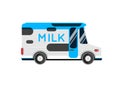 Delivery milk truck vector illustration.