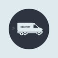 Delivery minivan icon. vector simple symbol in flat round style Royalty Free Stock Photo