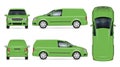 Delivery minivan vector mockup. Isolated vehicle template side, front, back, top view Royalty Free Stock Photo