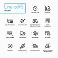 Delivery - modern vector single line icons set