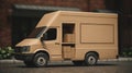 Delivery or movers service van full of cardboard box. Al generated