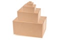 Stacked cardboard boxes on white background Royalty Free Stock Photo
