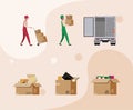 Delivery moving out icon set Royalty Free Stock Photo