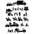 delivery order, icon and figure vector