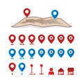 Delivery Order and map icons with modern and simple design