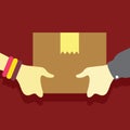 Delivery Package Hand Gesture Vector Illustration Graphic Royalty Free Stock Photo