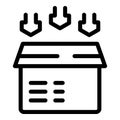 Delivery package icon with downward arrows Royalty Free Stock Photo