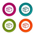 Delivery Package icons. Shipping signs. Colorful web button with icon