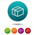 Delivery Package icons. Shipping signs. Vector Circle web buttons.