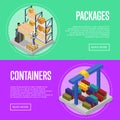 Delivery packing and cargo containers set