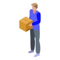 Delivery parcel box icon, isometric style Royalty Free Stock Photo