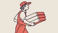 Delivery Person Carrying Boxes, Efficient Logistics and Service, vector design Generative AI Royalty Free Stock Photo