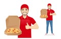 Delivery pizza man Royalty Free Stock Photo
