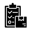 Delivery plan black glyph icon