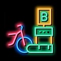 delivery point bike sharing services neon glow icon illustration
