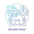 Delivery point blue gradient concept icon