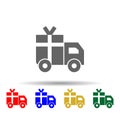 Delivery, present, shipping, truck multi color style icon. Simple glyph, flat vector of transport icons for ui and ux, website or Royalty Free Stock Photo