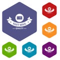 Delivery quality icons vector hexahedron Royalty Free Stock Photo