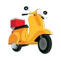 Delivery a red scooter vector illustration Royalty Free Stock Photo