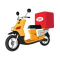 Delivery a red scooter vector illustration Royalty Free Stock Photo