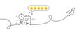Delivery report line icon. Parcel documents sign. Continuous line with plane. Vector