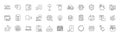 Delivery report, Reject checklist and Reject line icons. For web app, printing. Line icons. Vector