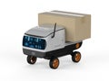 Delivery robots carry box