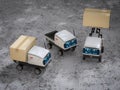 Delivery robots carry boxes Royalty Free Stock Photo