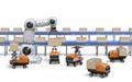 Delivery robots carry boxes Royalty Free Stock Photo