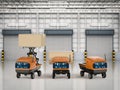 Delivery robots carry boxes Royalty Free Stock Photo