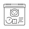 delivery scheduler autonomous line icon vector illustration