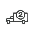 Delivery or Scheduling icon with the number 2 on it - shows 2 times per month