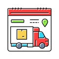 delivery scheduling logistic manager color icon vector illustration