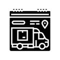 delivery scheduling logistic manager glyph icon vector illustration