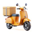 Delivery scooter 3D icon isolated on white background Royalty Free Stock Photo